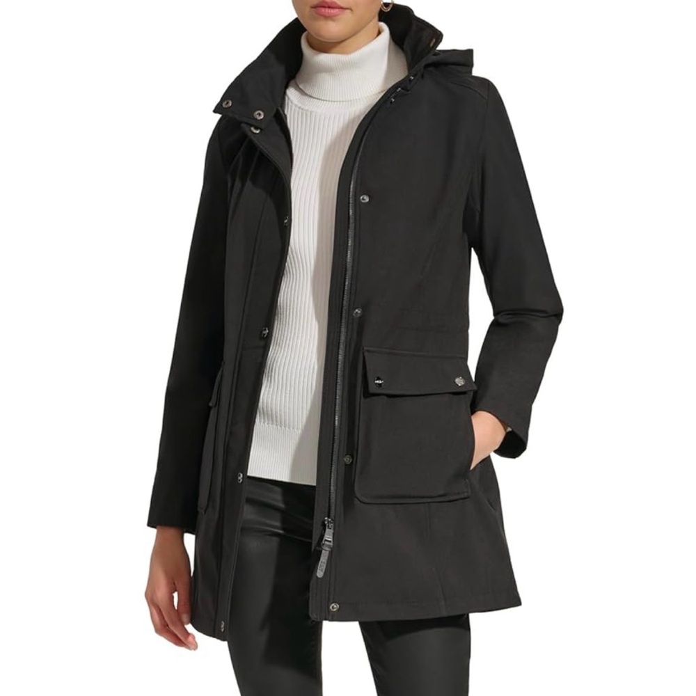 DKNY Stylish Softshell Hooded Coat